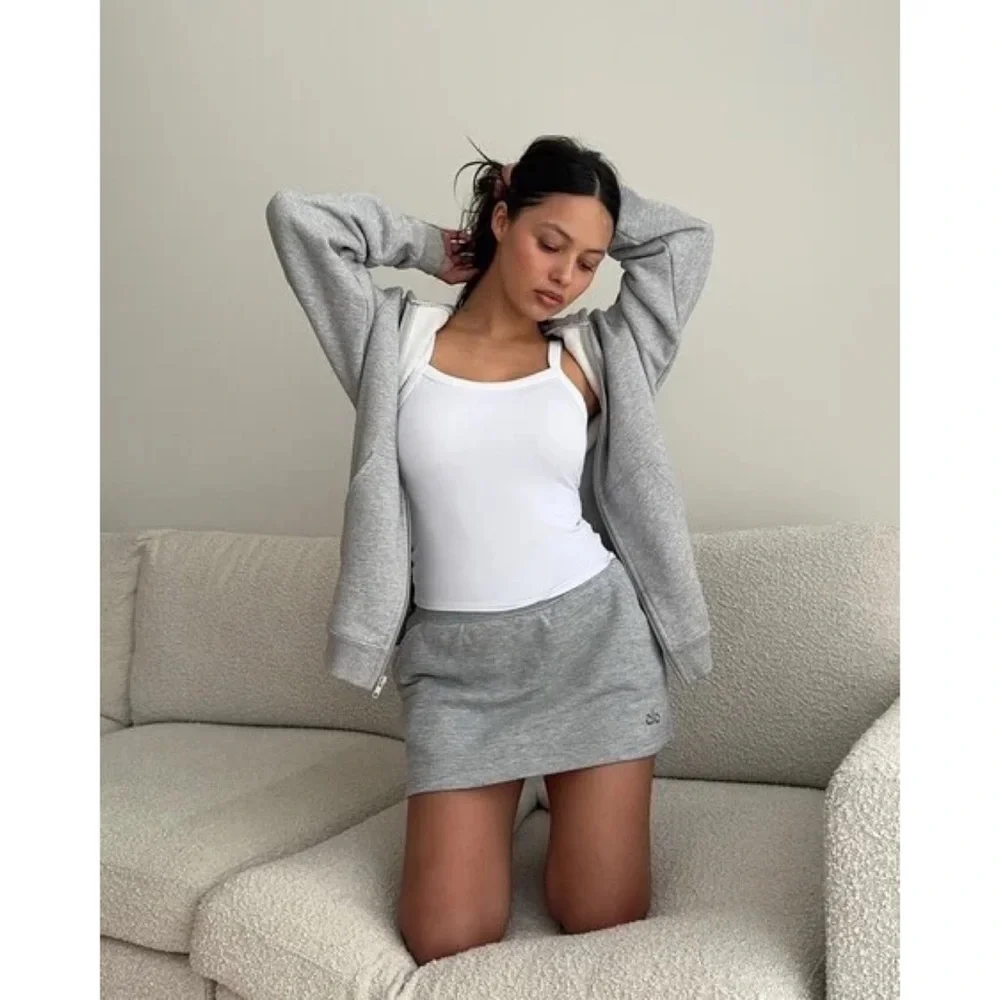 Alo Yoga Accolade Skirt Athletic Heather Grey XS